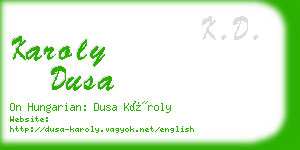 karoly dusa business card